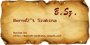 Bernát Szabina névjegykártya